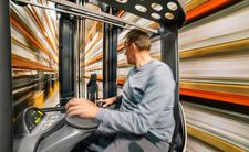 Forklift work in the warehouse